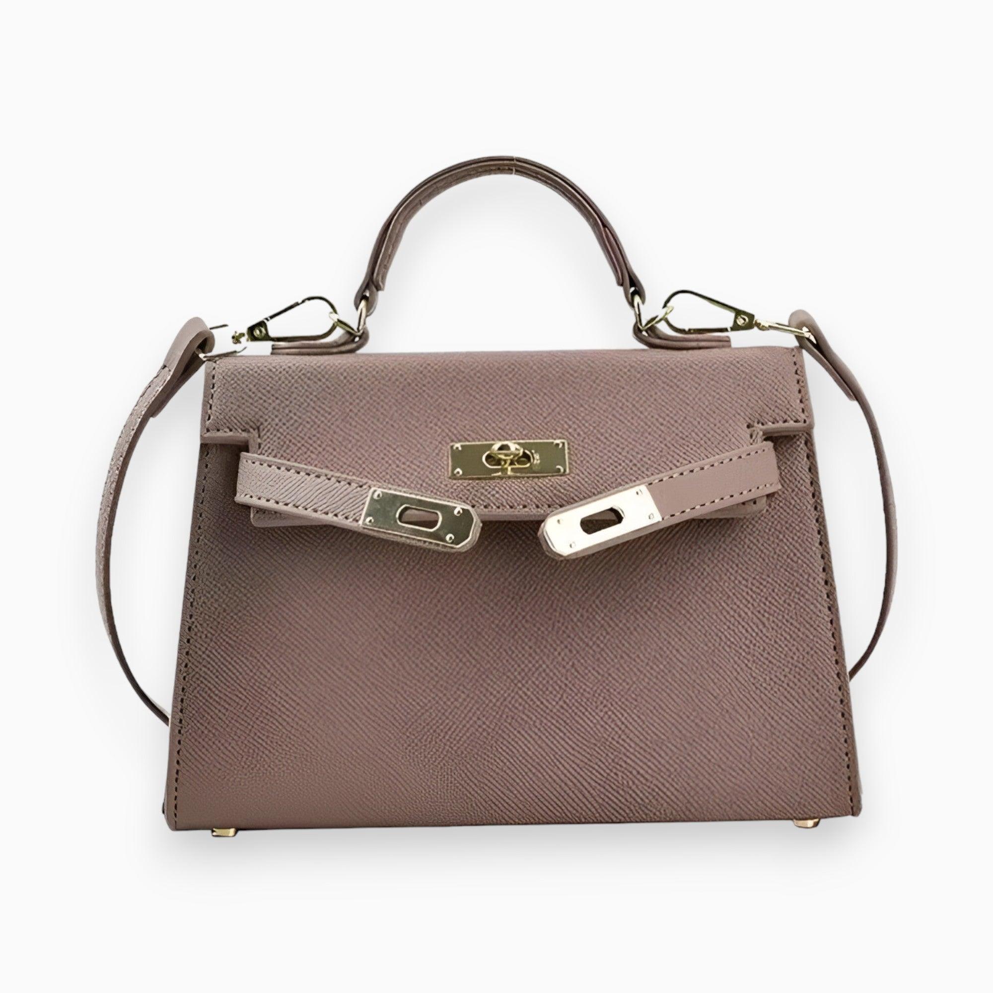 Luxury Handbag - Glossy Metal Closure