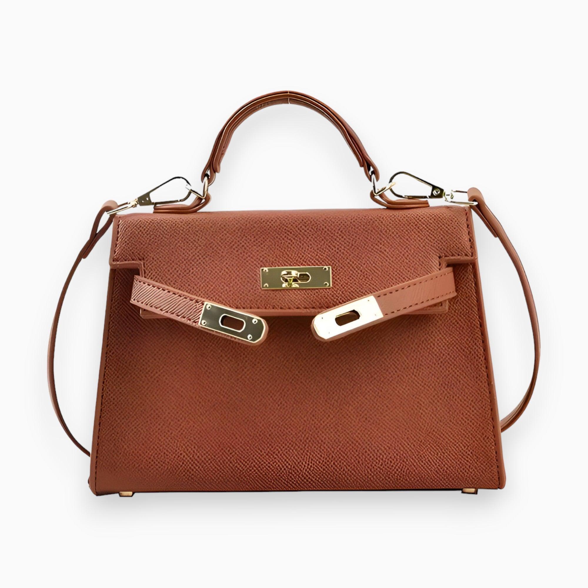 Luxury Handbag - Glossy Metal Closure