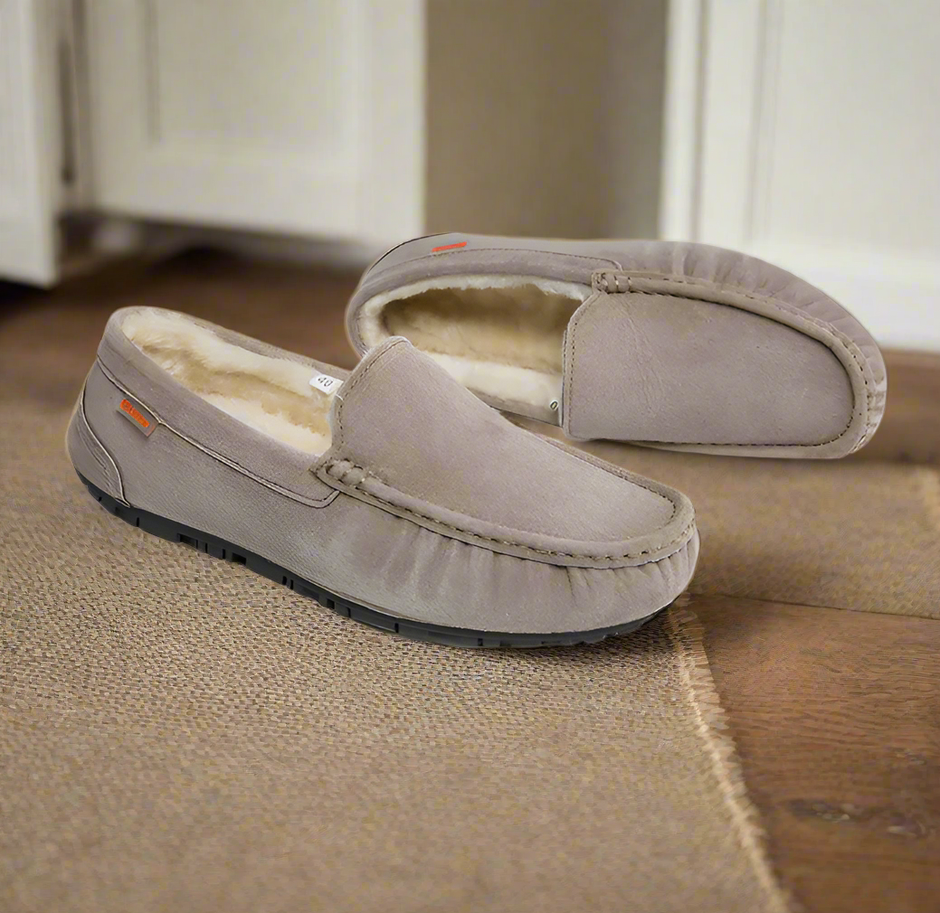 Warm Moccasin Men's Slippers - Luxury Lined Slippers