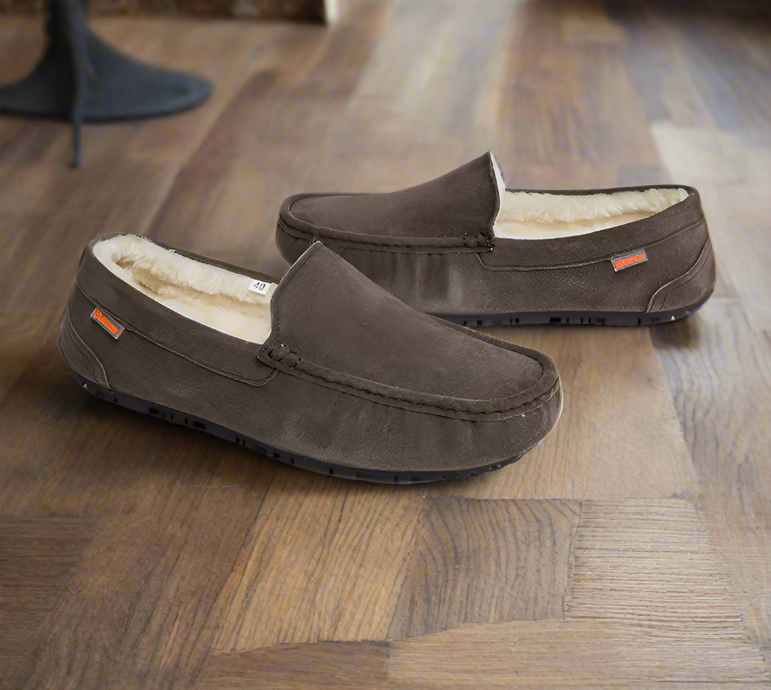Warm Moccasin Men's Slippers - Luxury Lined Slippers