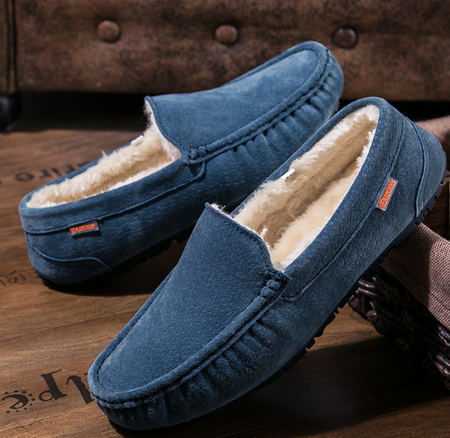 Warm Moccasin Men's Slippers - Luxury Lined Slippers