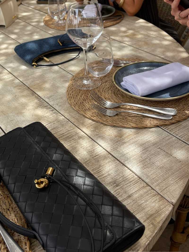 Luxe Woven Handbag - Elegance with Gold Closure