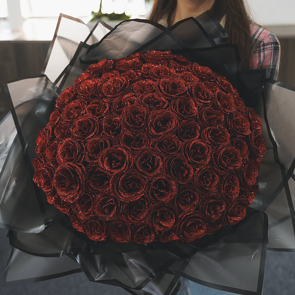 Luxury Glitter Rose Bouquet - Forever Blooming