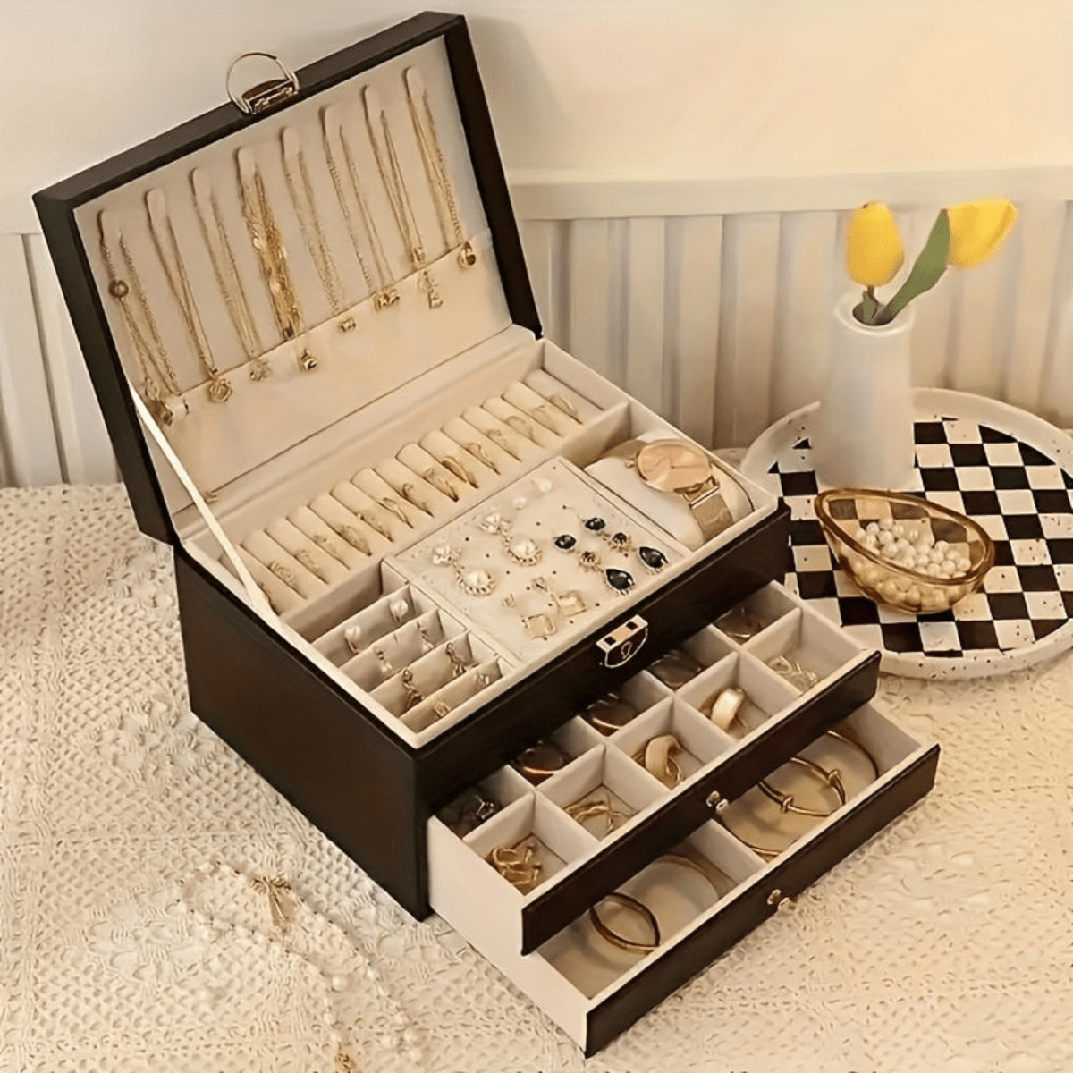 Jewellery Organiser Box - Luxury Storage Box for Necklaces
