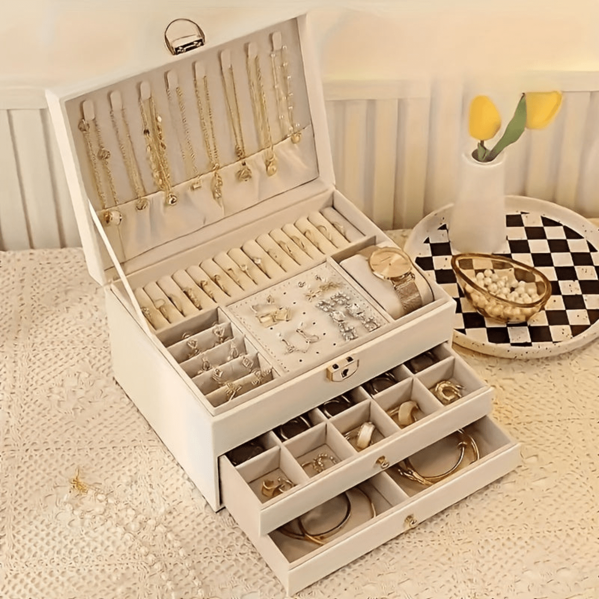 Jewellery Organiser Box - Luxury Storage Box for Necklaces