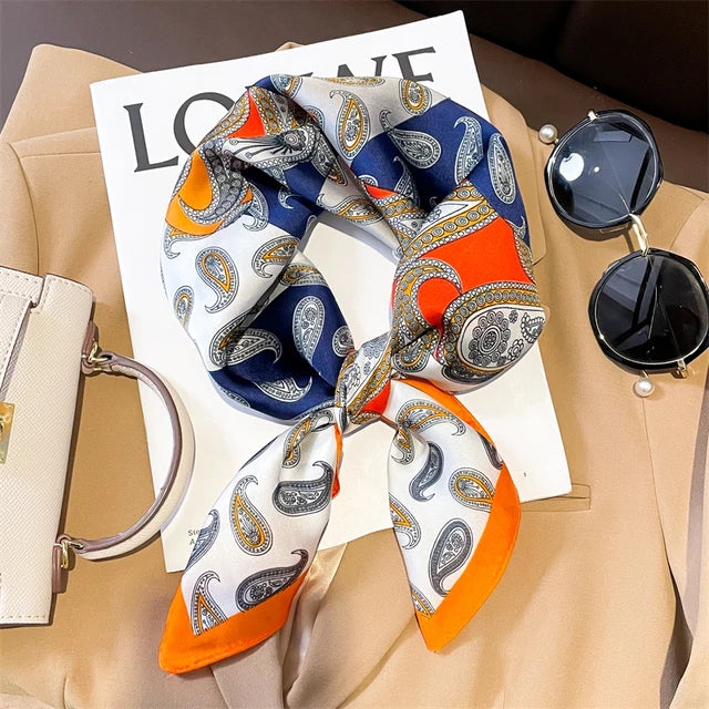 Faiha Silk Scarf | Luxury & Elegance | Check Pattern