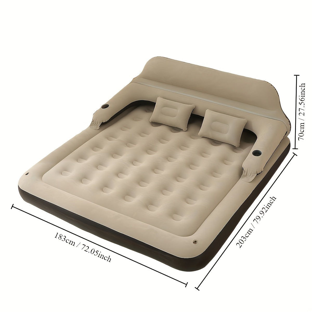 Deluxe Air Bed with Pump & Backrest | Includes Cushions