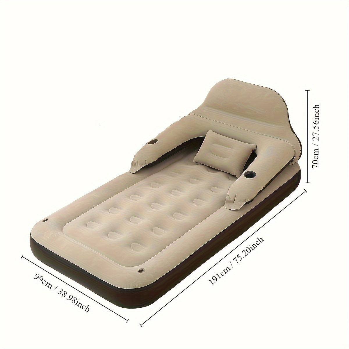 Deluxe Air Bed with Pump & Backrest | Includes Cushions