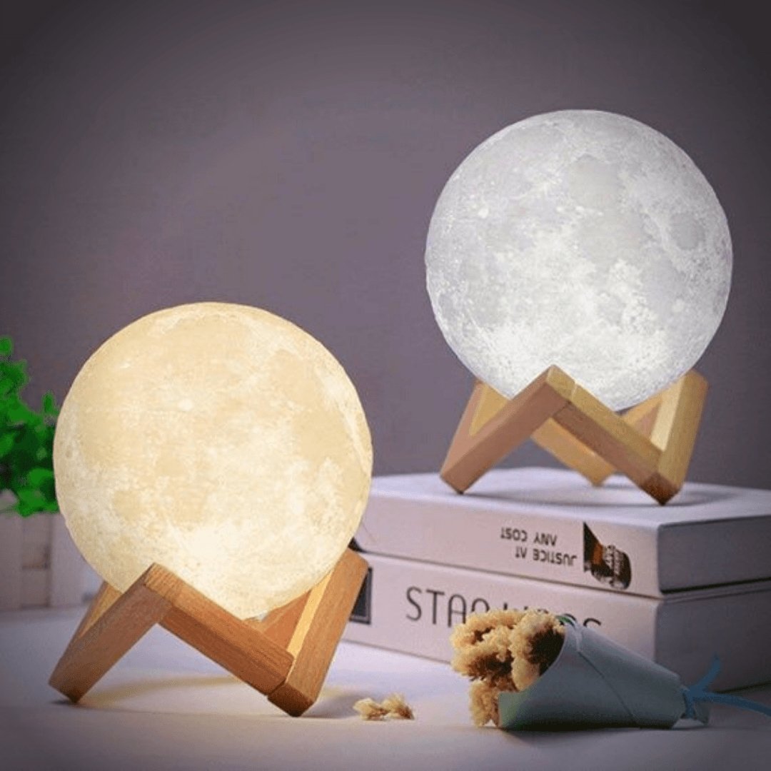 Magical Moon Lamp - Wireless Touch Control | Wooden Stand