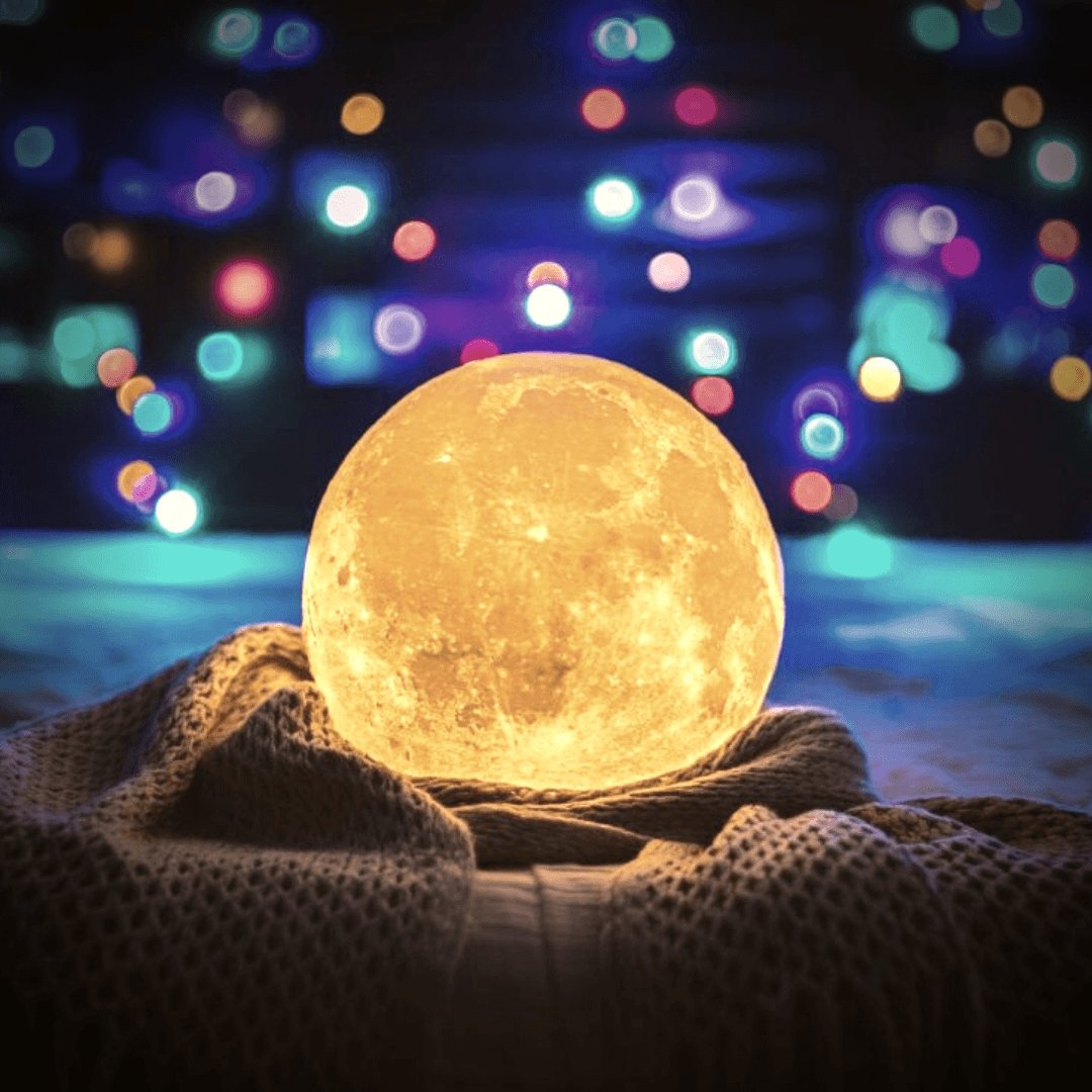 Magical Moon Lamp - Wireless Touch Control | Wooden Stand