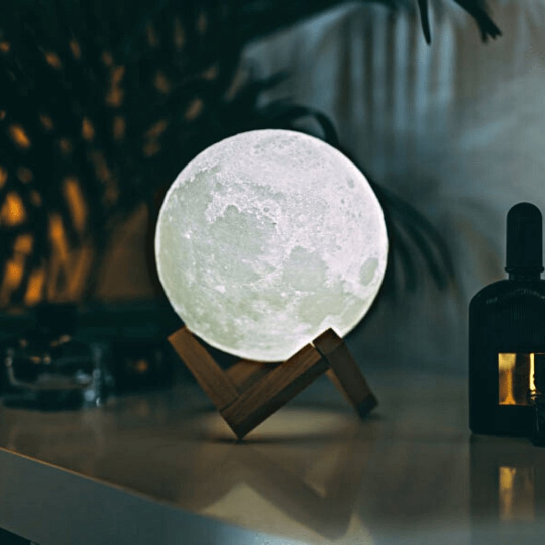 Magical Moon Lamp - Wireless Touch Control | Wooden Stand