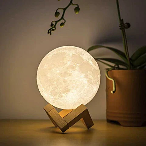 Magical Moon Lamp - Wireless Touch Control | Wooden Stand