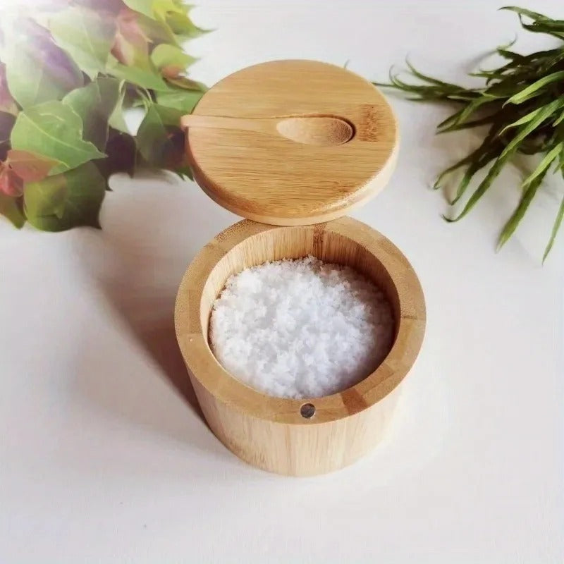 Bamboo Spice Jar with Lid and Spoon - Nomi