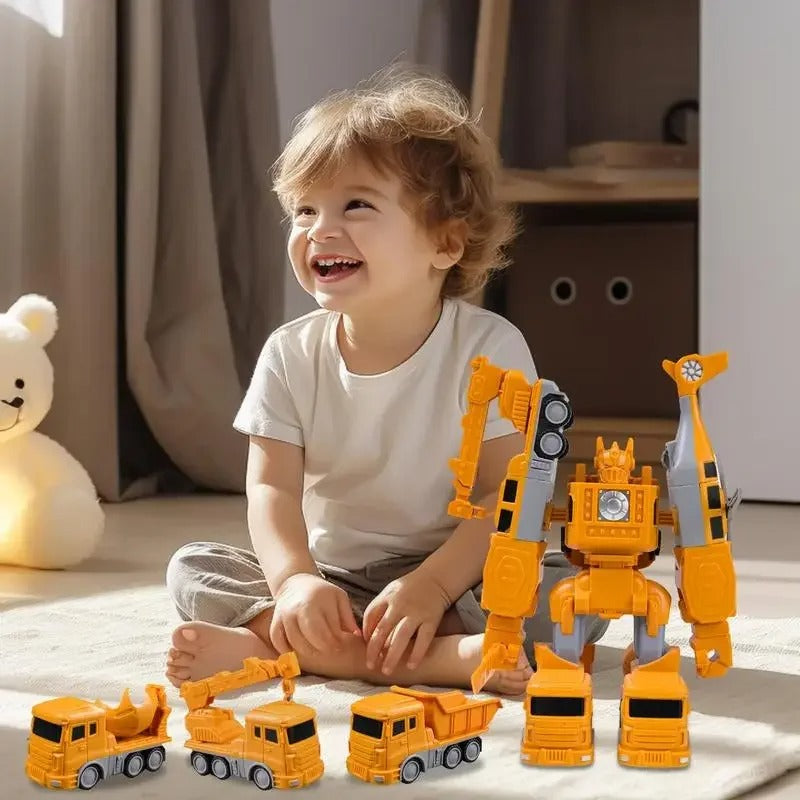 Construction Vehicle Robot Set – 6-in-1 Playset for Creative Play and Adventure