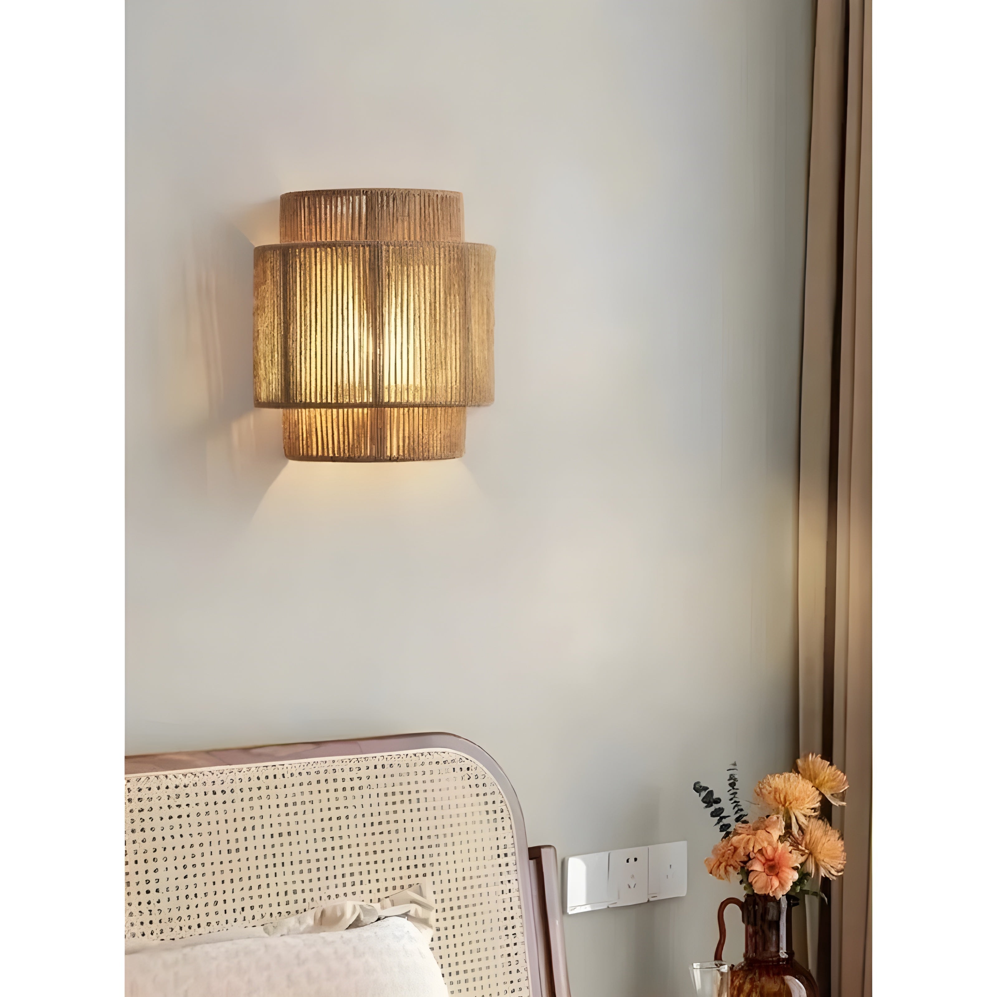 Contemporary Woven Rattan Wall Light – WeaveGlow