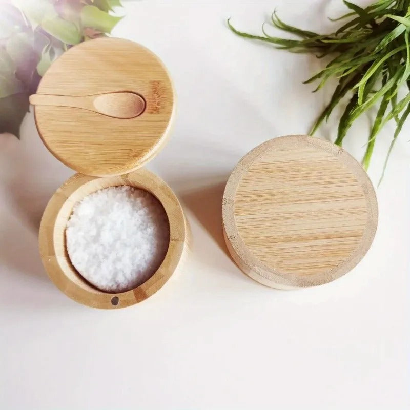Bamboo Spice Jar with Lid and Spoon - Nomi