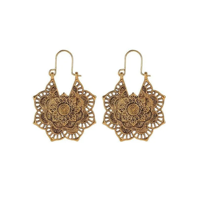 Golden/Silver Lotus Mandala Earrings – Isolde