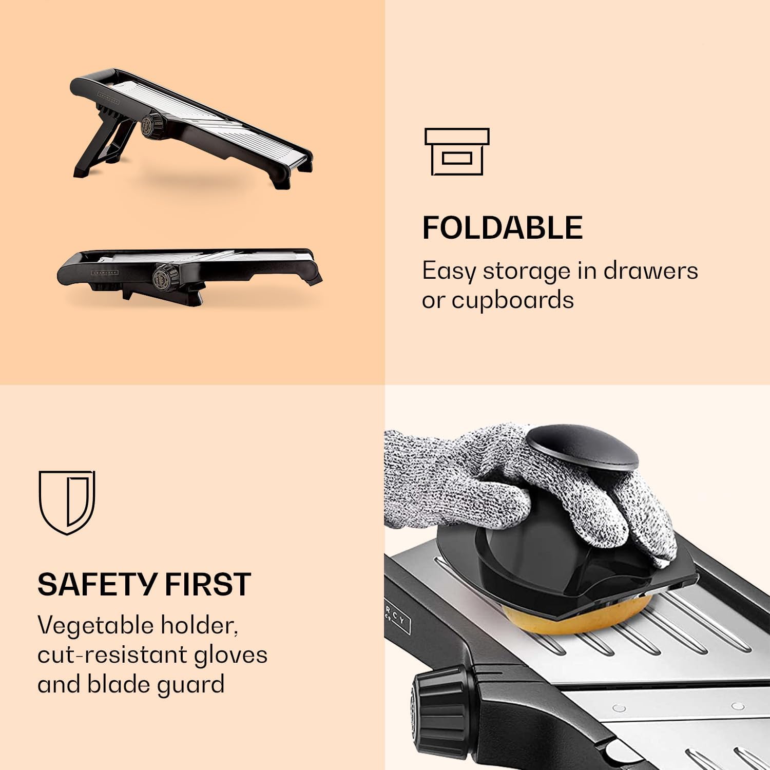 SlicerPro Safety Set | Mandoline with Cut-Resistant Gloves