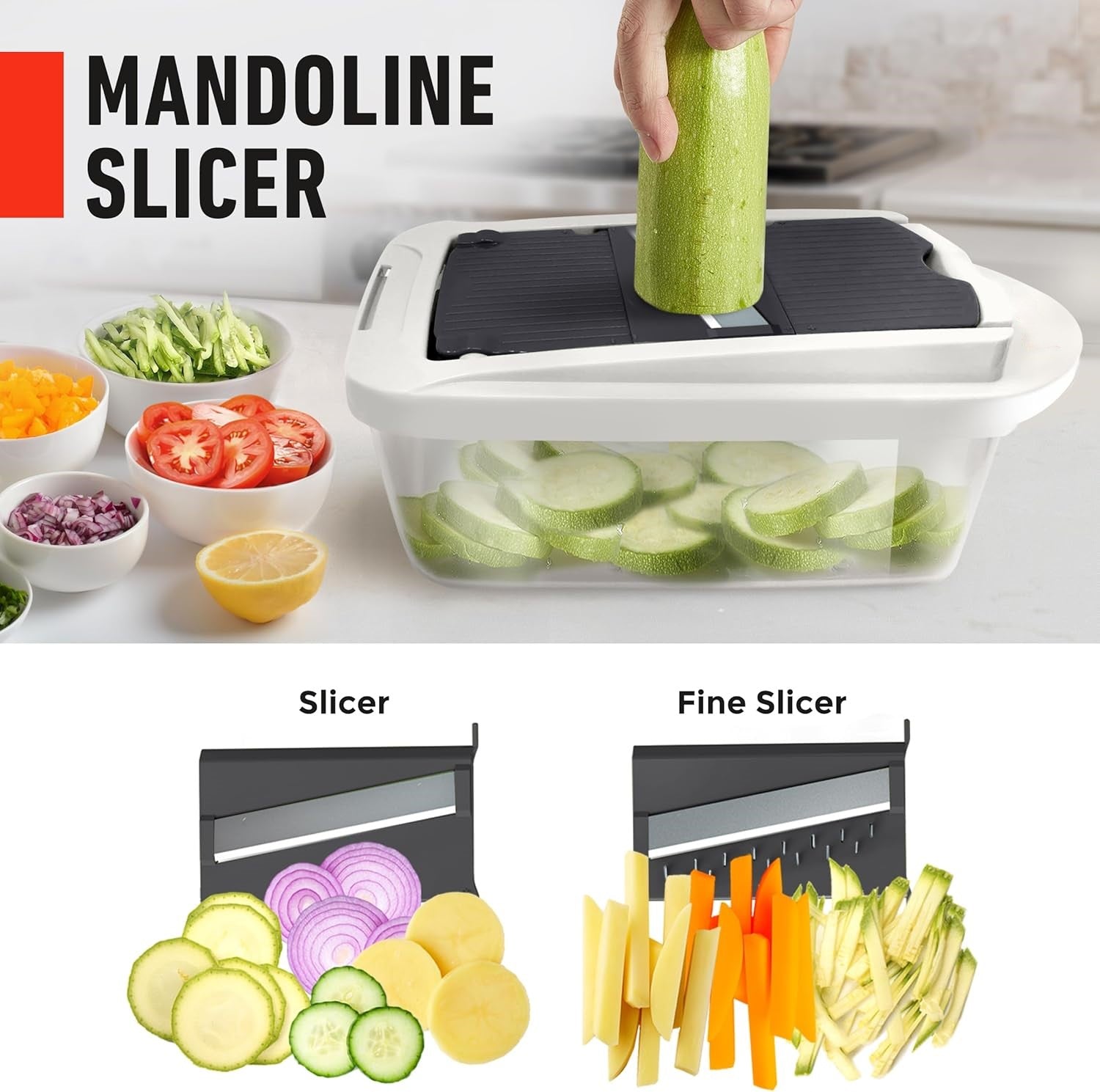 10-in-1 Vegetable Slicer with 8 Blades – Quick Cutting, Chopping, and Grating!