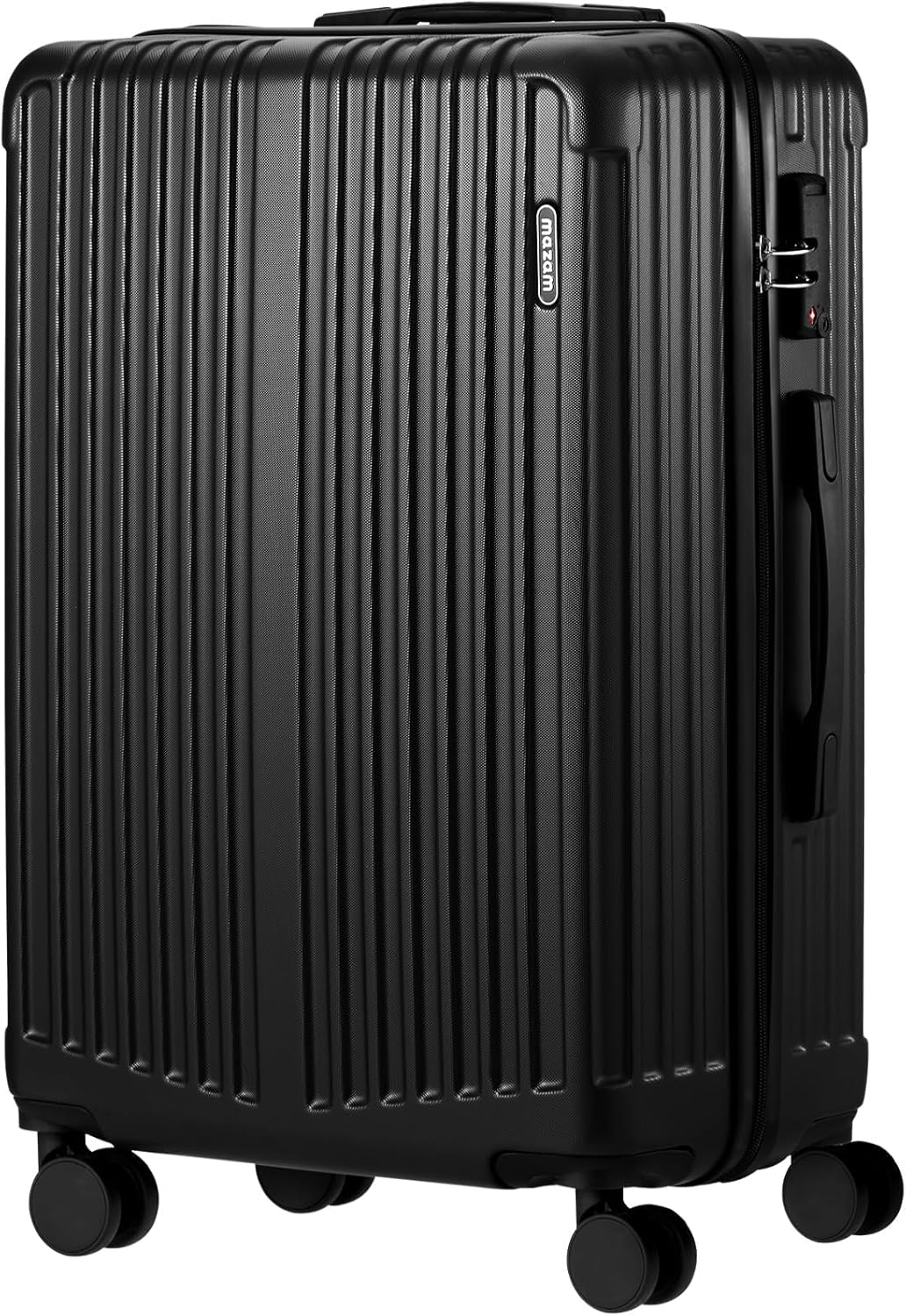 Large 28" Hard Shell Suitcase with 360° Wheels and TSA Lock – Black Striped