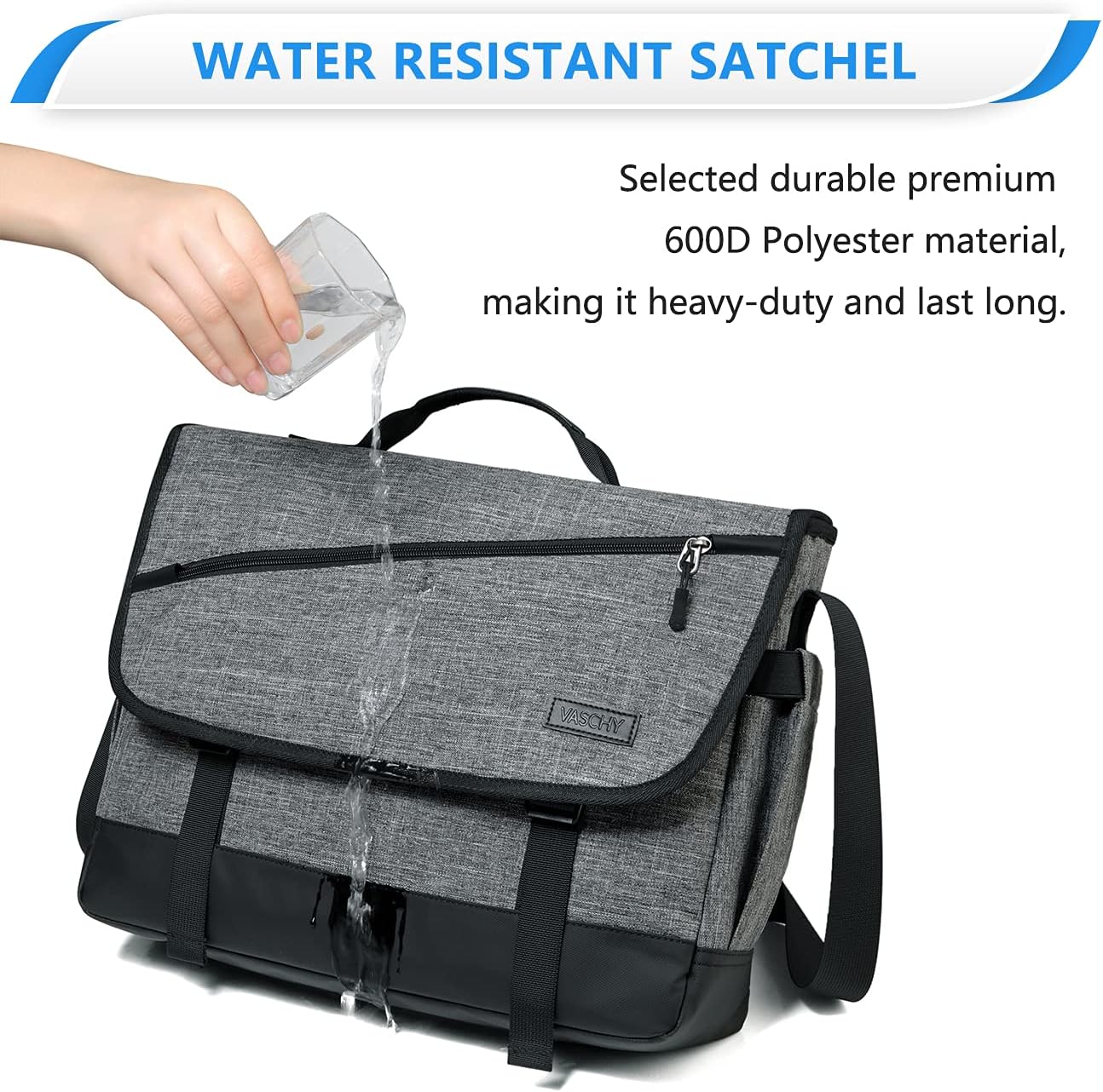 Water-Resistant Laptop Messenger Bag with Adjustable Strap – WorkMate Series