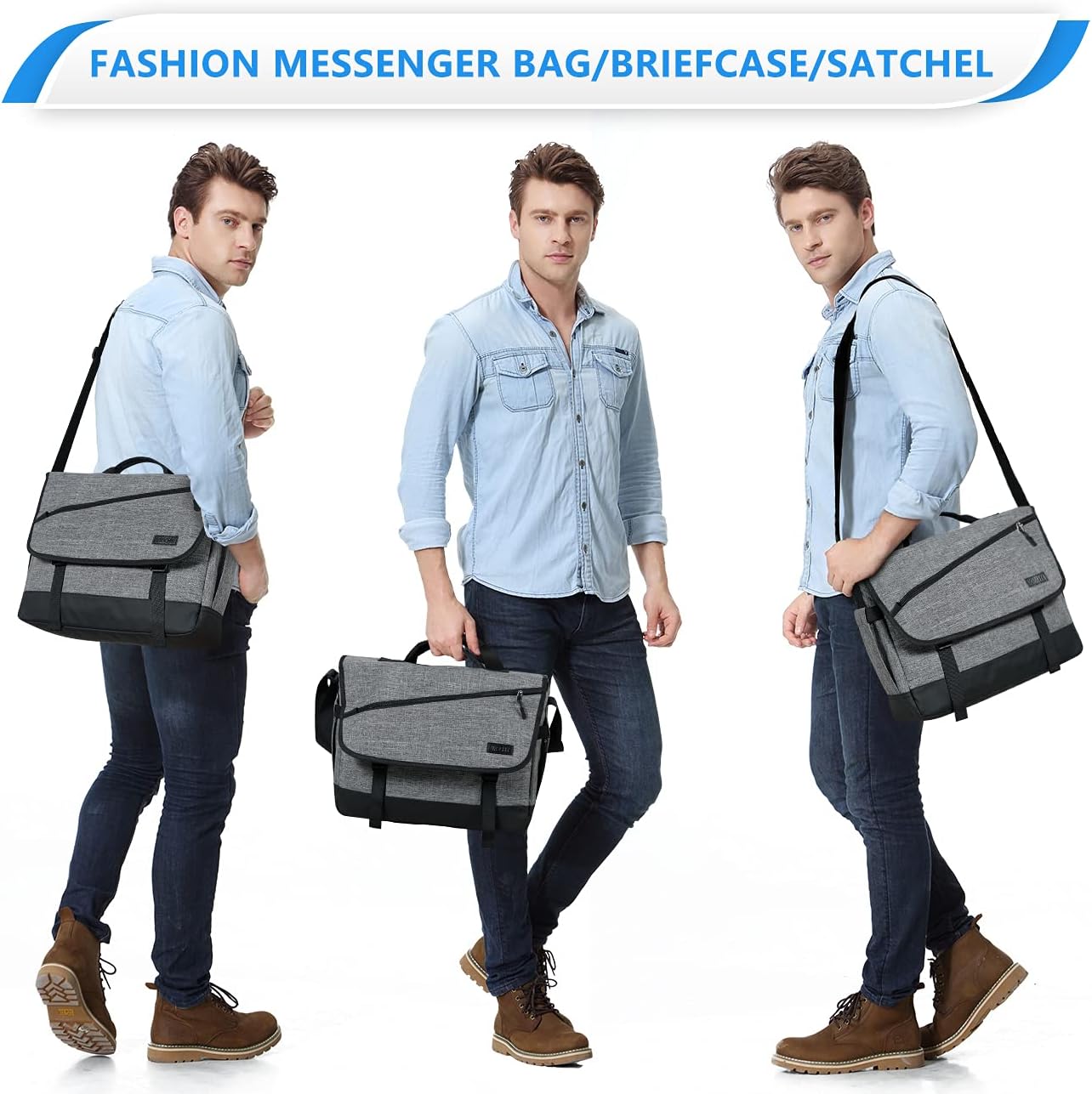Water-Resistant Laptop Messenger Bag with Adjustable Strap – WorkMate Series