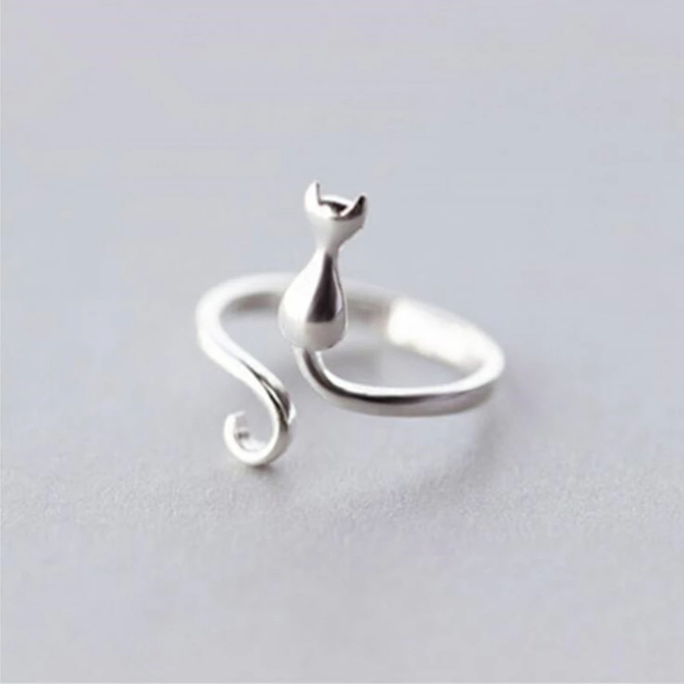 Cat Ring | Midnight Cat Silver Ring