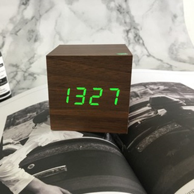Minimalist Digital LED Alarm Clock with Voice Control