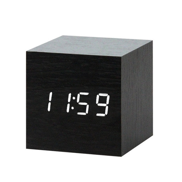 Minimalist Digital LED Alarm Clock with Voice Control