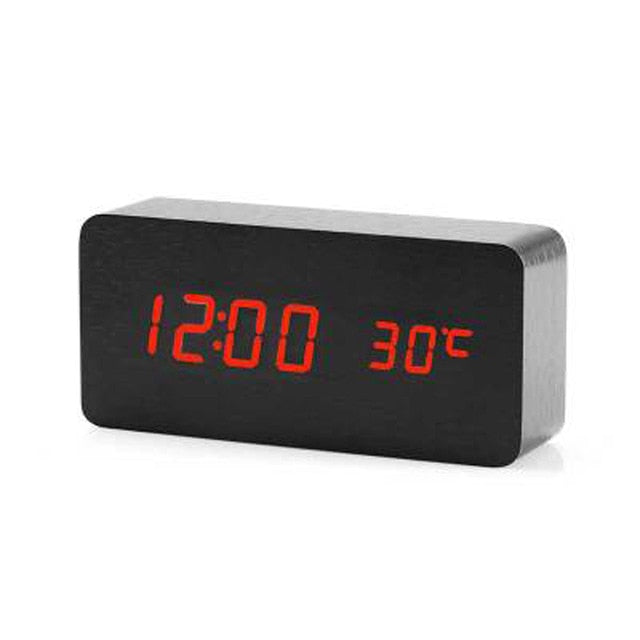 Minimalist Digital LED Alarm Clock with Voice Control