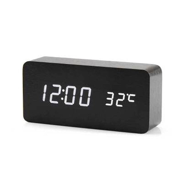 Minimalist Digital LED Alarm Clock with Voice Control