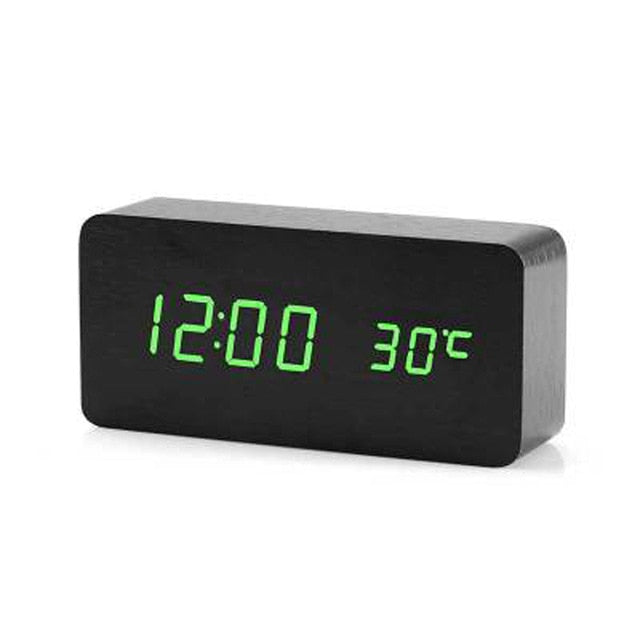 Minimalist Digital LED Alarm Clock with Voice Control