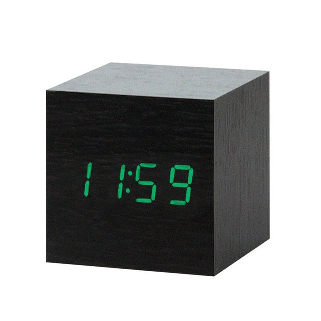 Minimalist Digital LED Alarm Clock with Voice Control