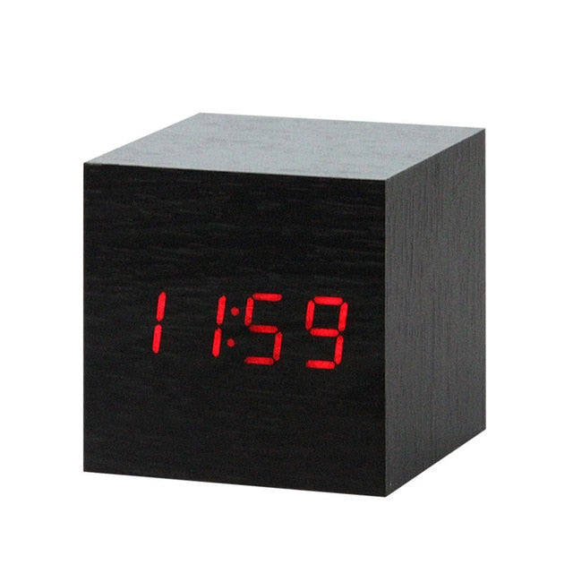 Minimalist Digital LED Alarm Clock with Voice Control