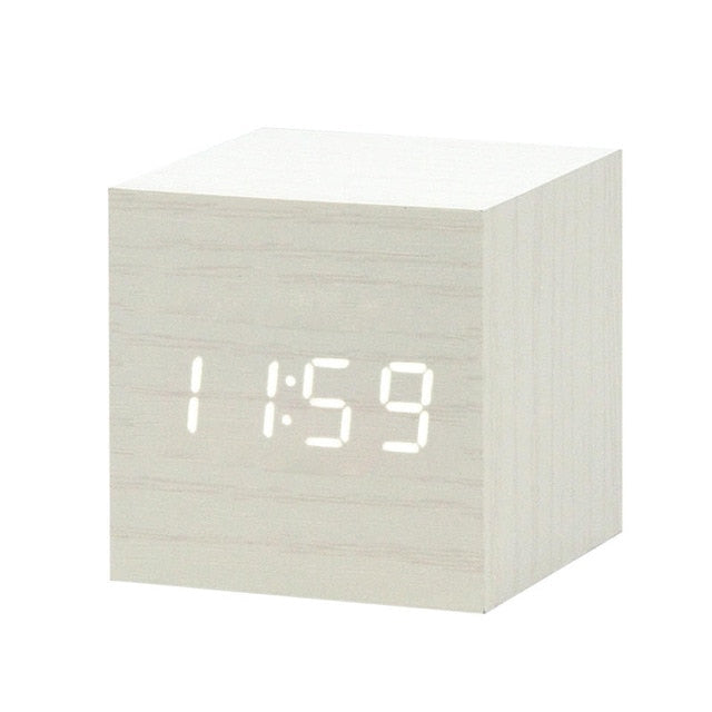 Minimalist Digital LED Alarm Clock with Voice Control