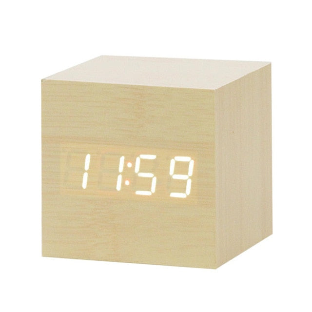 Minimalist Digital LED Alarm Clock with Voice Control