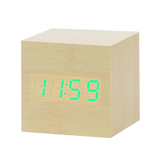 Minimalist Digital LED Alarm Clock with Voice Control