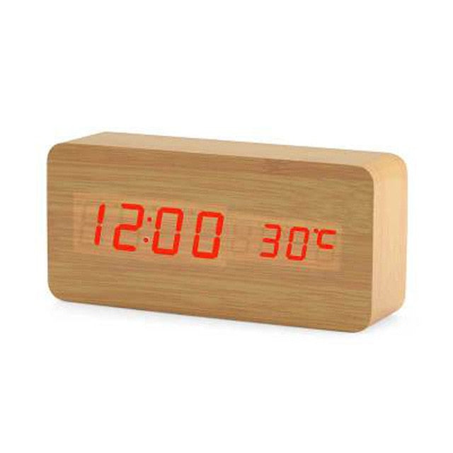 Minimalist Digital LED Alarm Clock with Voice Control