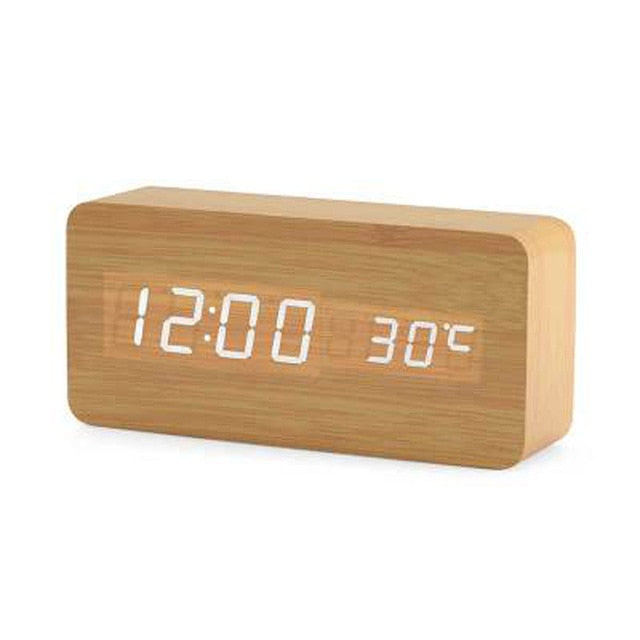 Minimalist Digital LED Alarm Clock with Voice Control