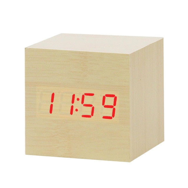 Minimalist Digital LED Alarm Clock with Voice Control