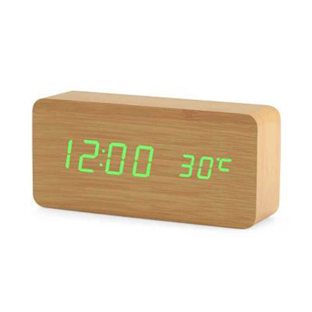 Minimalist Digital LED Alarm Clock with Voice Control