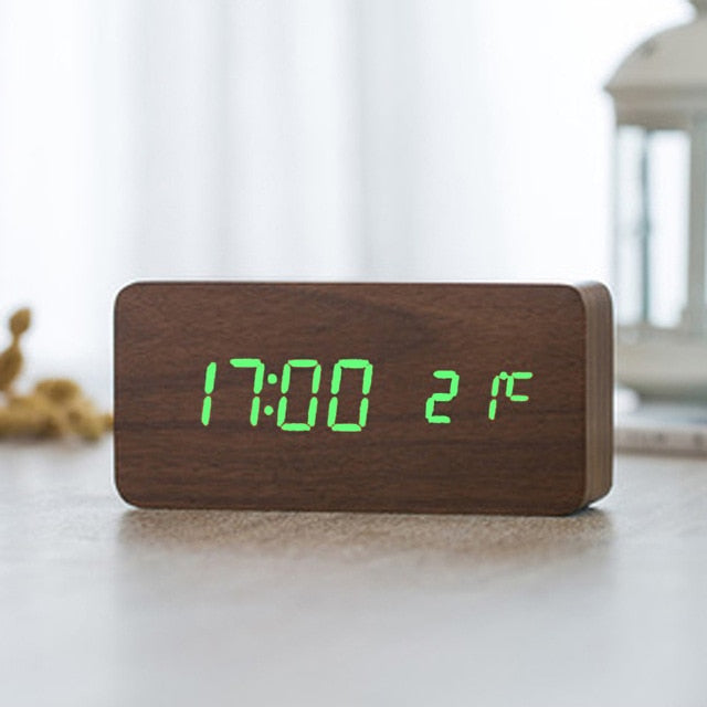 Minimalist Digital LED Alarm Clock with Voice Control