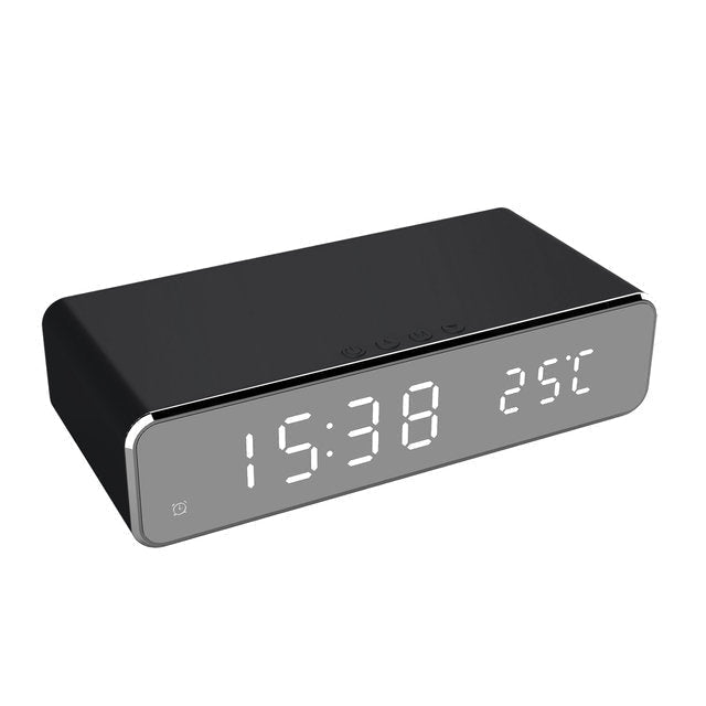 Wireless Charging Clock | LED Display & Temperature Display