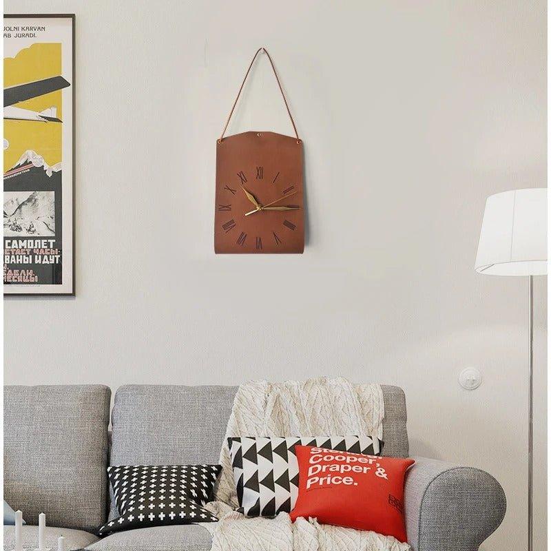 Modern Handbag-Shaped Wall Clock - Unique Decorative Clock in the Shape of a Bag