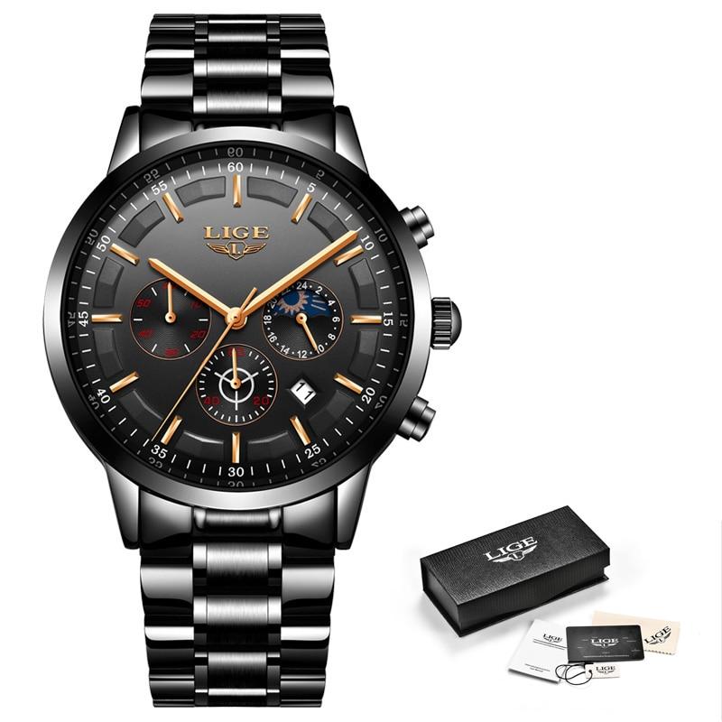 Military Black Steel Watch | Stylish and Durable Men's Watch