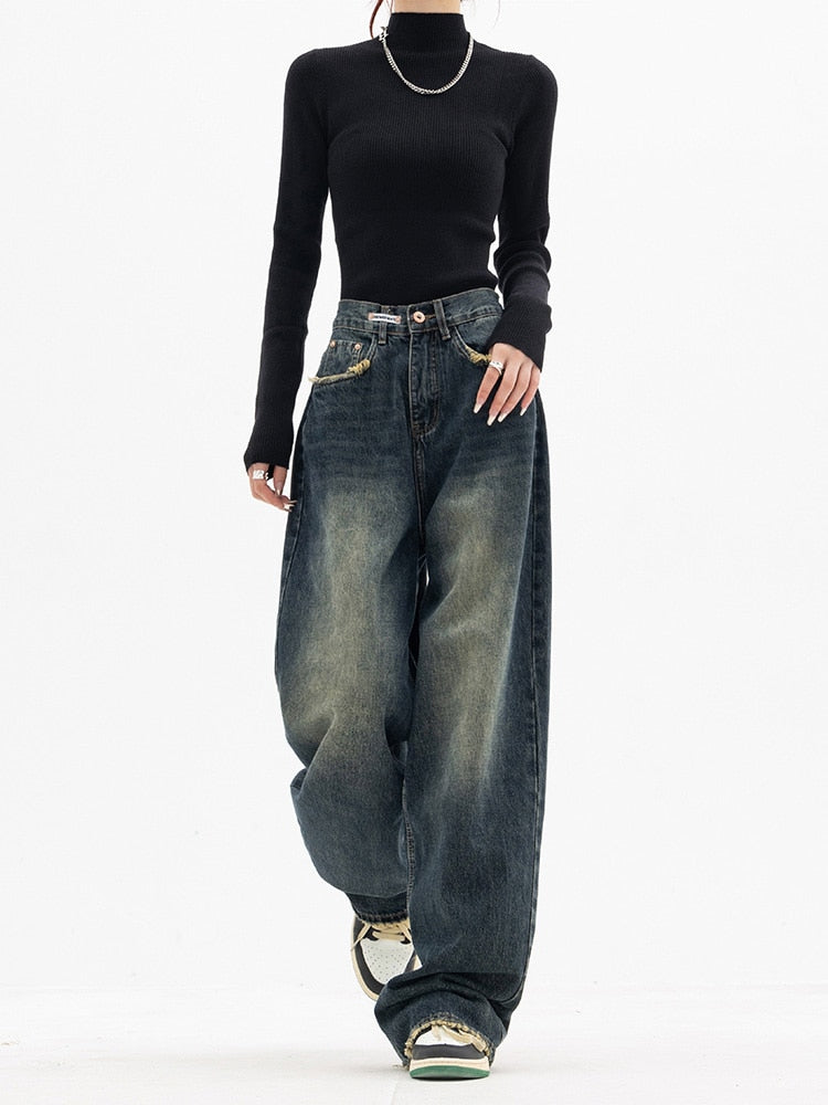 Streetwear Baggy Jeans Women | Korean Style