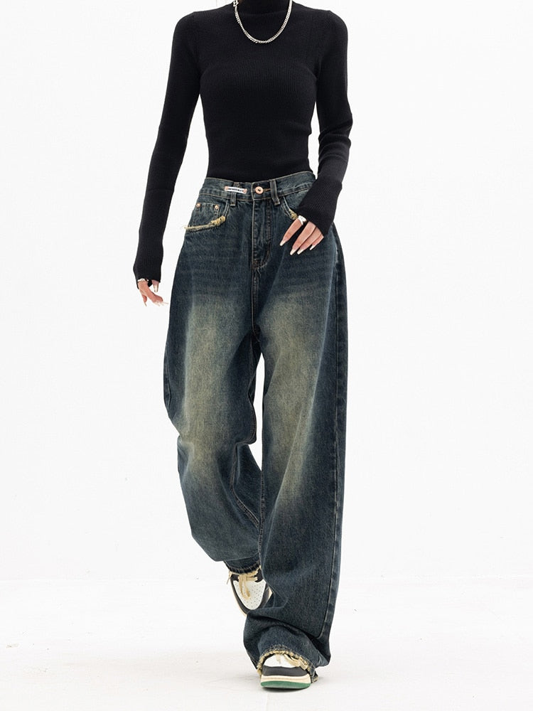 Streetwear Baggy Jeans Women | Korean Style