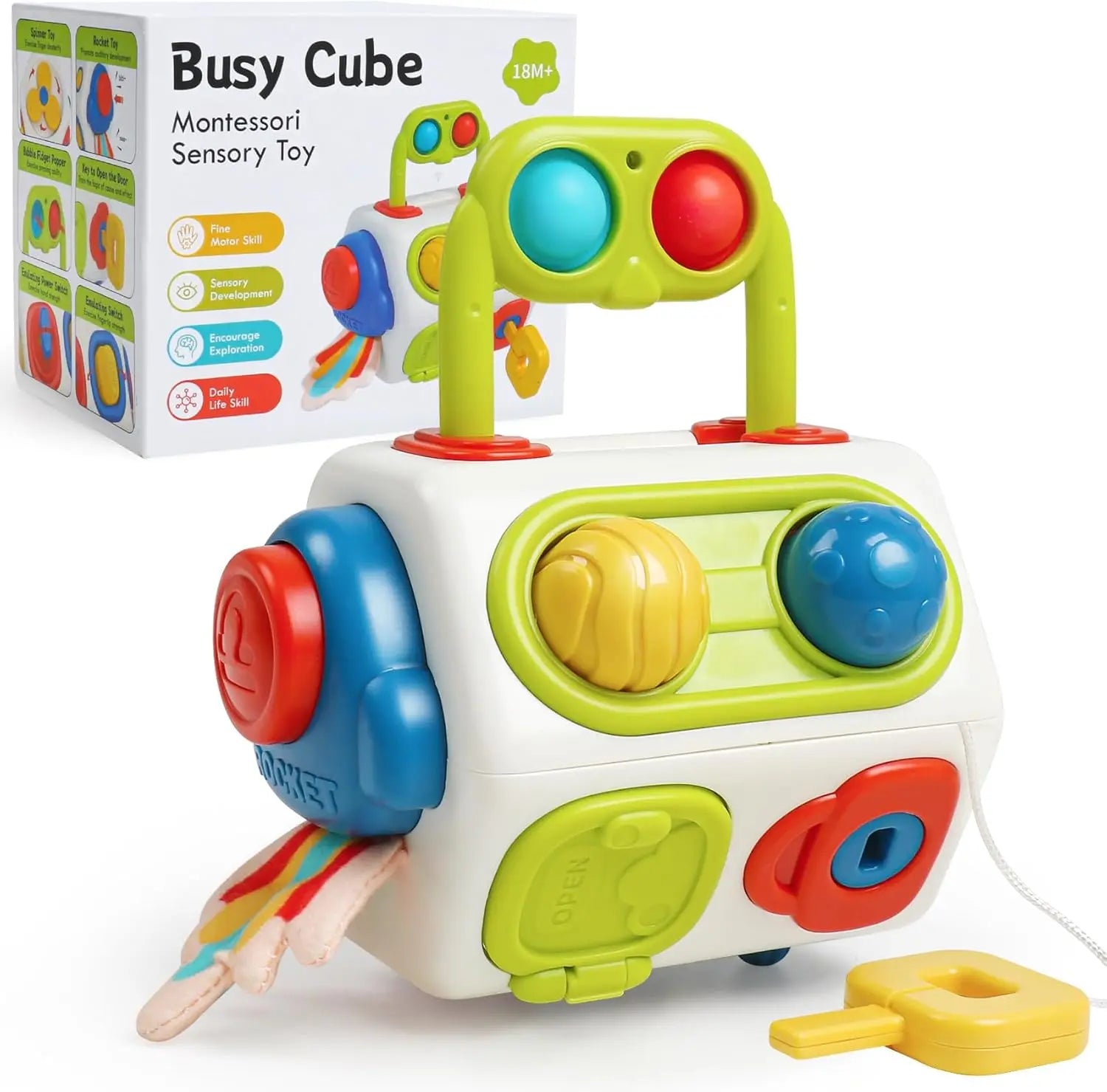 Montessori Busy Cube - Sensory Activity Toy