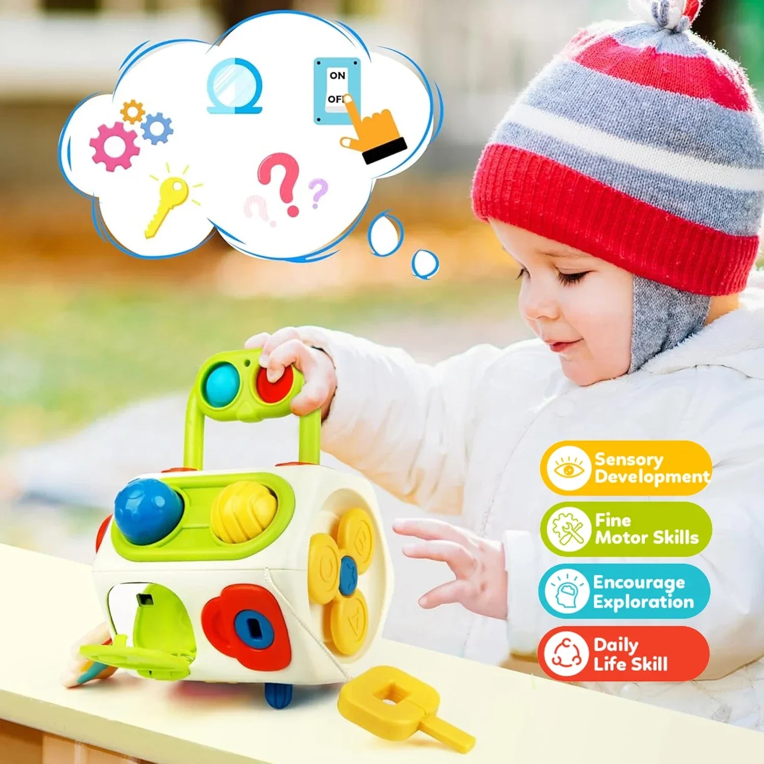 Montessori Busy Cube - Sensory Activity Toy