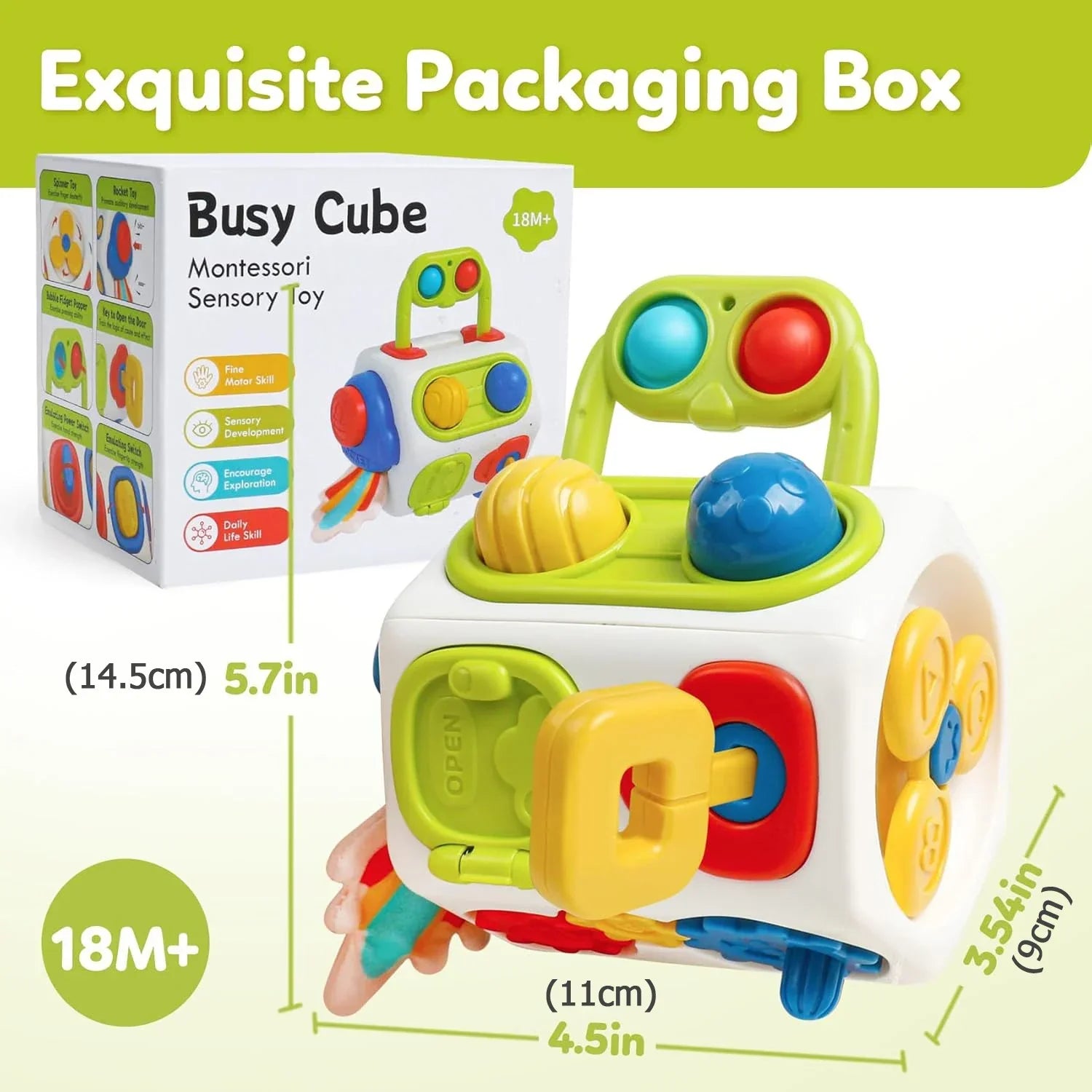 Montessori Busy Cube - Sensory Activity Toy